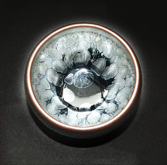 Silver Peony Kiln Cup