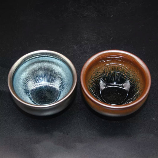 Gold &amp; Silver Hare Fur General Pair Cups