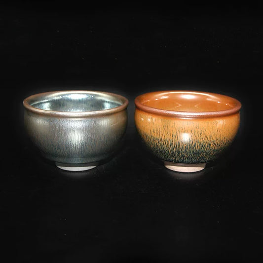 Gold &amp; Silver Hare Fur General Pair Cups